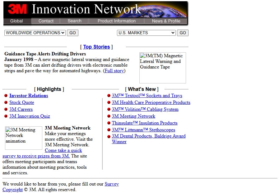Archived 3M website screenshot