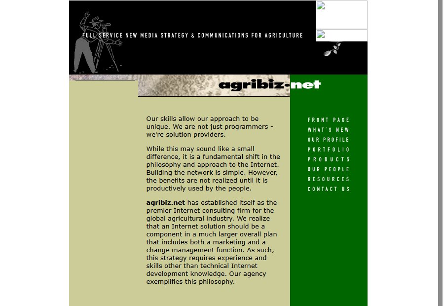 Archived Agribiz website screenshot