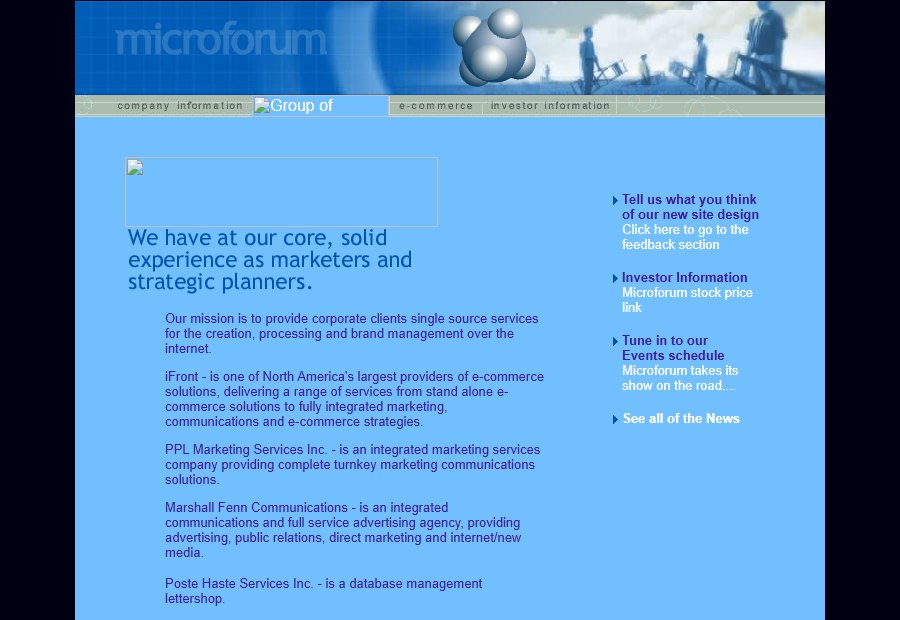Archived Microforum website screenshot