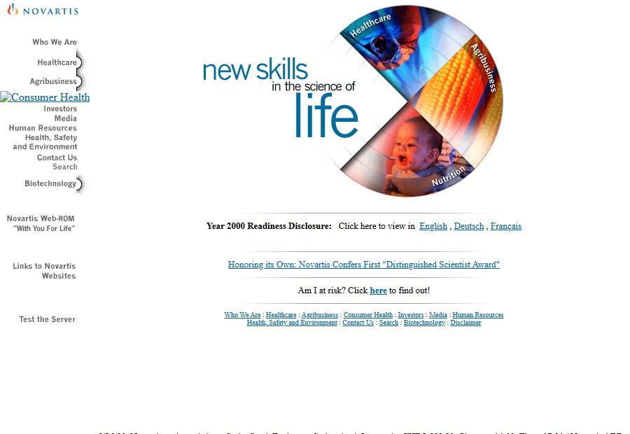 Archived Novartis website screenshot