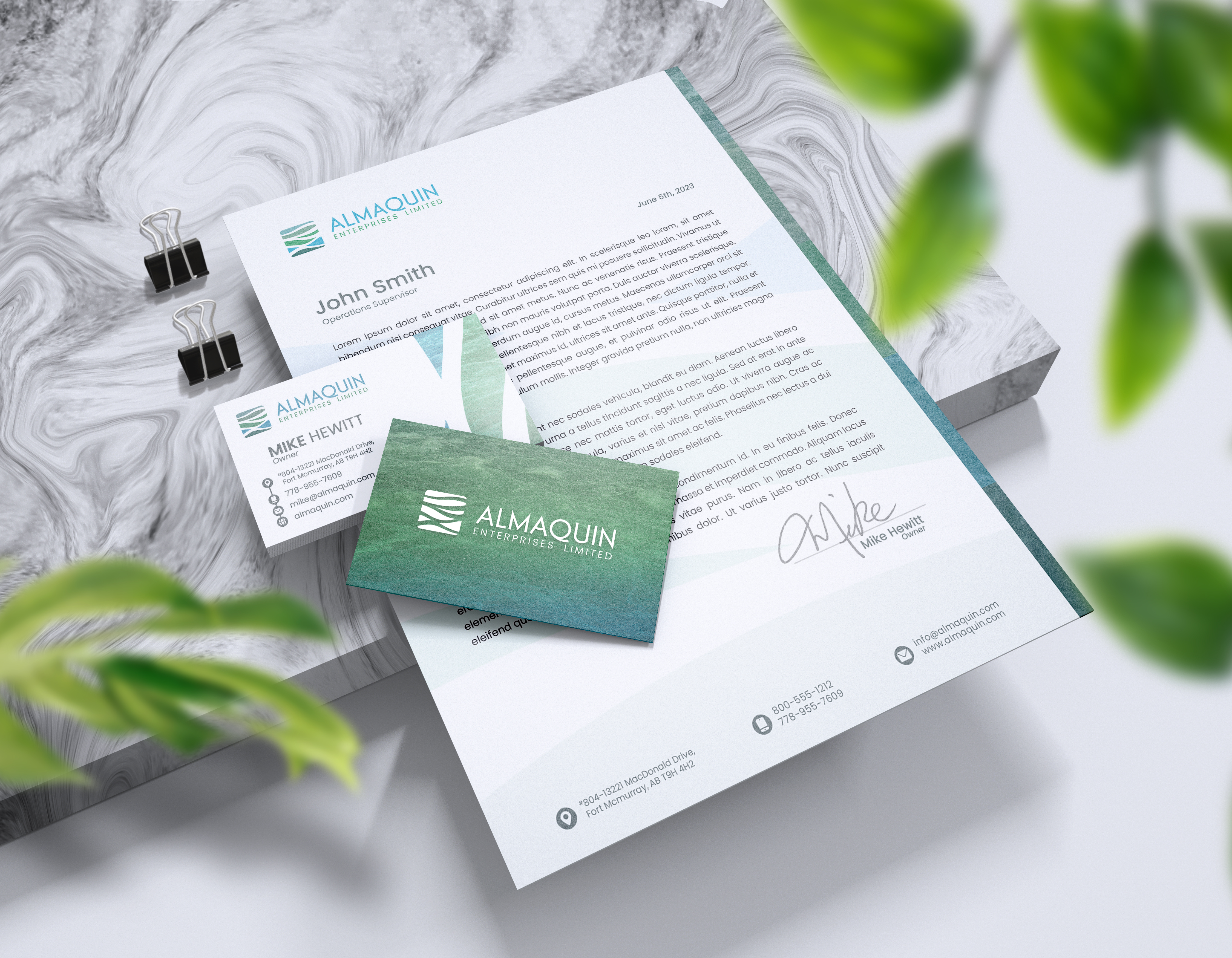 Almaquin business card mockups